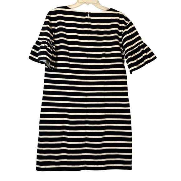 J. Crew Black n White Striped Short Sleeve Dress - Size Medium - Picture 6 of 8